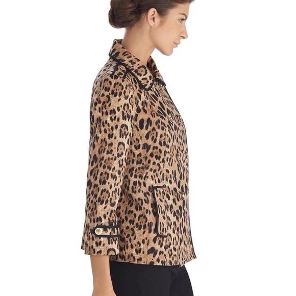 White House Black Market Leopard Print Jacket 4 Small - Picture 2 of 16